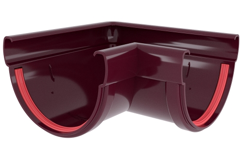 Угол желоба 90 град.Дизайн 135 ПВХ Grand Line бордо (RAL 3005) | Металлобаза Волхонка