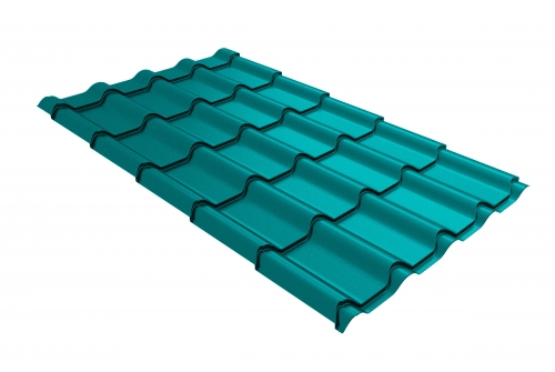 Металлочерепица камея 0,45 RAL 5021 водная синь | Металлобаза Волхонка