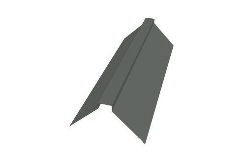 Планка конька плоского 175х50х175 0,45 PE с пленкой RAL 7005 мышино-серый | Металлобаза Волхонка