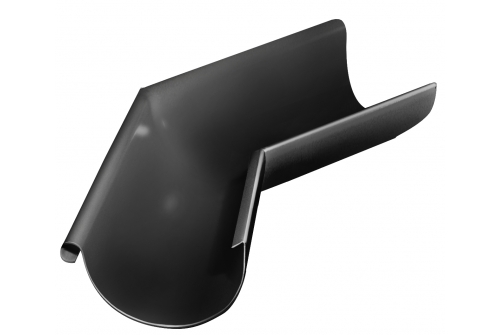 Угол желоба внешний Grand Line 135 гр 125 мм RAL 9005 черный | Металлобаза Волхонка