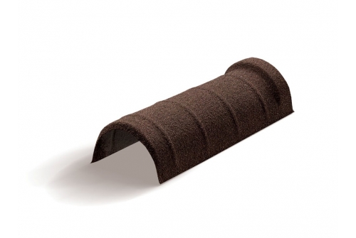 Конек полукруглый одинарный Mtile коричневый | Металлобаза Волхонка