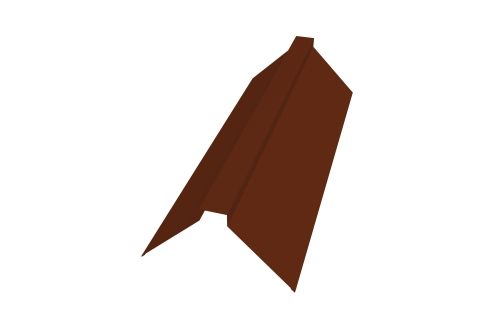 Планка конька плоского 175х50х175 0,5 GreenCoat Pural BT, matt RR 29 красный (RAL 3009 оксидно-красный) | Металлобаза Волхонка