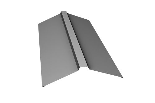 Планка конька прям. 150х30х150 0,4 PE с пленкой RAL 7004 сигнальный серый | Металлобаза Волхонка