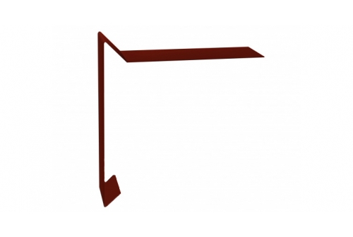 Планка ветровая для мягкой кровли 130х25х100 0,5 Velur RAL 3009 оксидно-красный | Металлобаза Волхонка