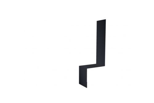 Планка примыкание боковое фальц Grand Line 0,5 GreenCoat Pural BT, matt RR 23 темно-серый (RAL 7024 мокрый асфальт) | Металлобаза Волхонка