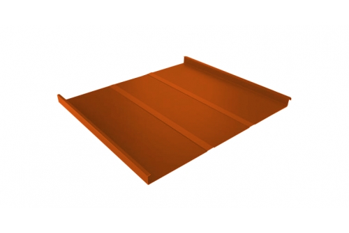 Фальц двойной стоячий Line 0,45 PE с пленкой на замках RAL 2004 оранжевый | Металлобаза Волхонка