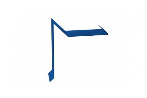 Планка ветровая для мягкой кровли двойная завальцовка 60х30х90 0,5 Satin с пленкой RAL 5005 сигнальный синий | Металлобаза Волхонка